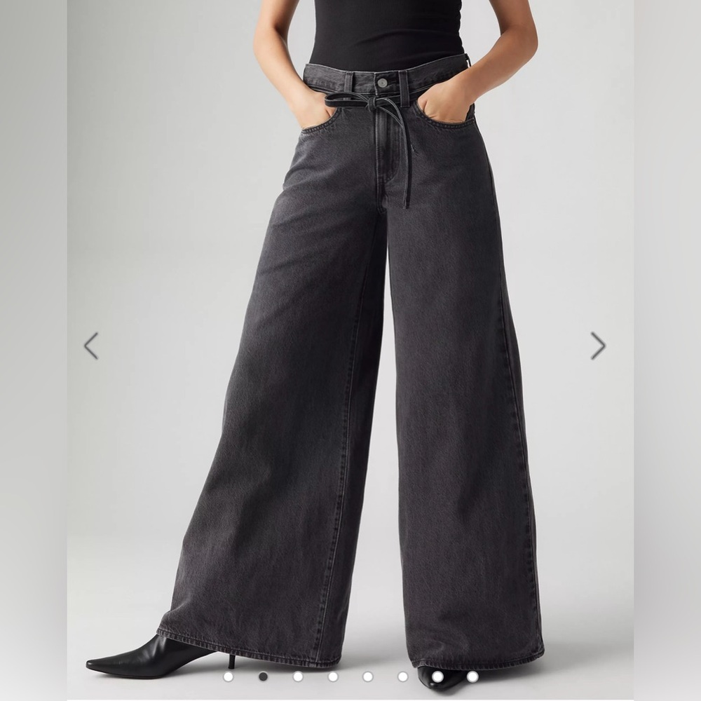 🖤🩶 NWT Levi's Premium XL Superwide Leg Jeans Size 27 x 30 Cotton Black Grey